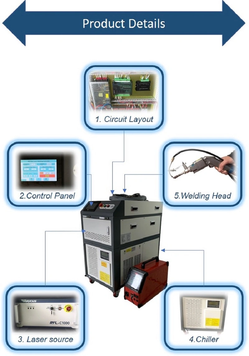 Laser Welding Machine Hand-Held 1000W / 1500W Pure Aluminum Alloy Splicing Angle Continuous Pulse Laser Welding