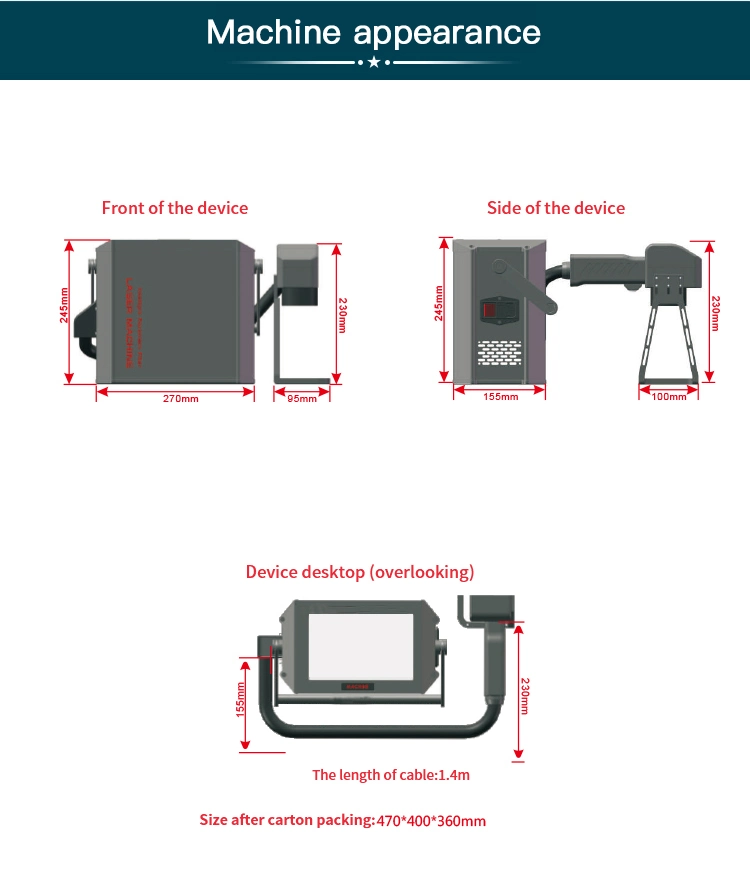 Handheld Laser Marking Machine Portable Metal Marking Machine Logo/Name/Text/Number Engraving Machine