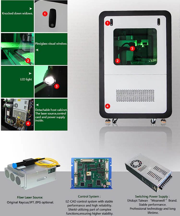 Raycus Max Jpt Laser 20W 30W 50W Full Enclosed Fiber Laser Marking Machine