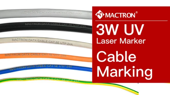 Máquina marcadora láser voladora en línea UV 3W 5W para cable de alambre